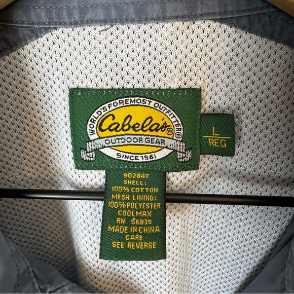 Cabela’s Men’s Performance Angler Fishing Snap Down Shirt Blue Size Large - Picture 5 of 6